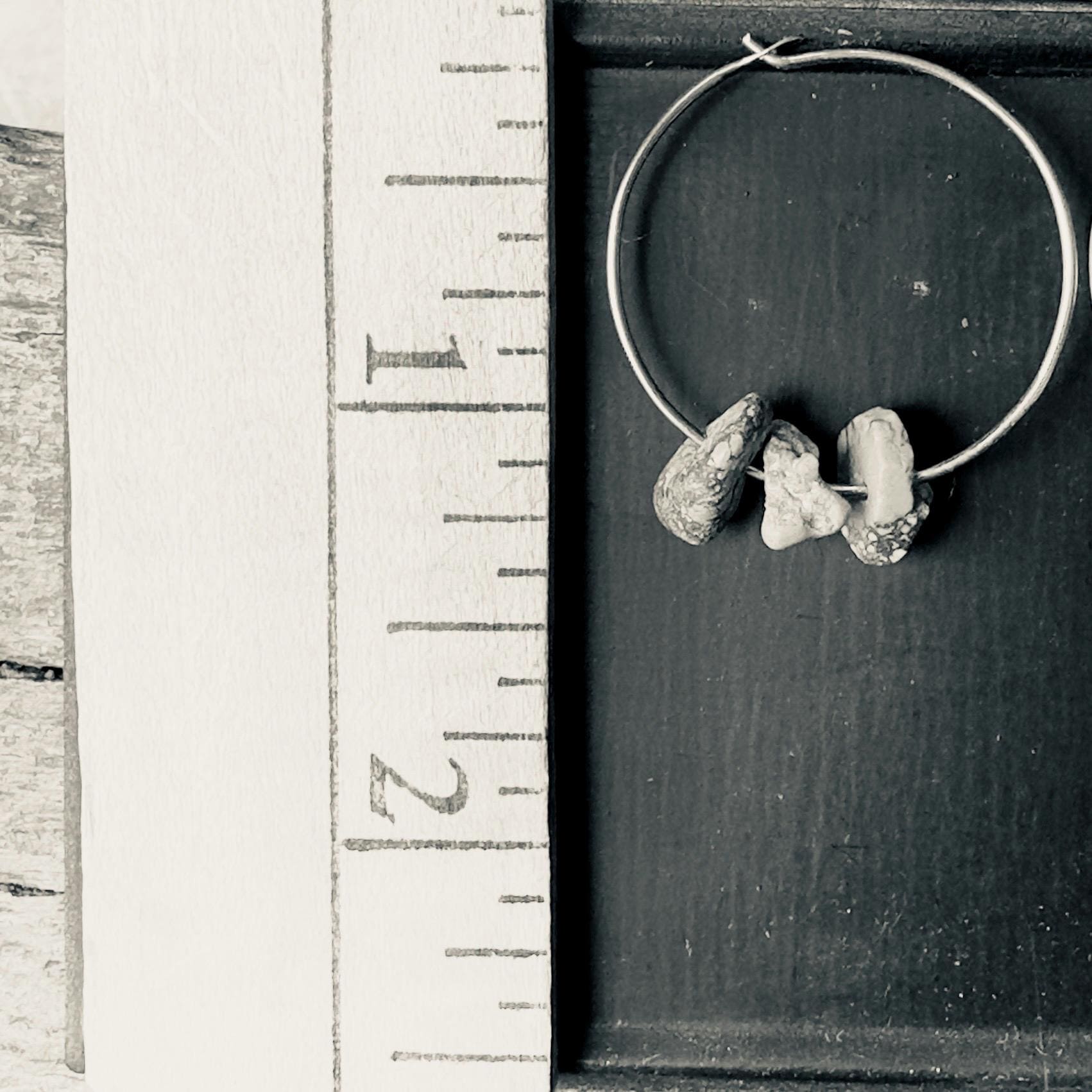 Gold Filled Turquoise Hoop Earrings – Three’s Company Boho Hoops, Genuine Turquoise Stone Hoops, Minimalist Everyday Jewelry by iNk