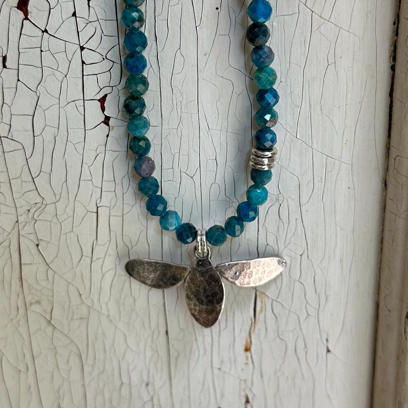 True North Sterling Compass and Raw Emerald Necklace by iNk Jewelry