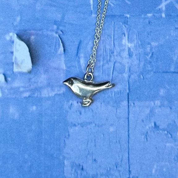 Bird Lover Gift | Sterling Silver Bird Pendant Necklace, Handmade by iNk Jewelry