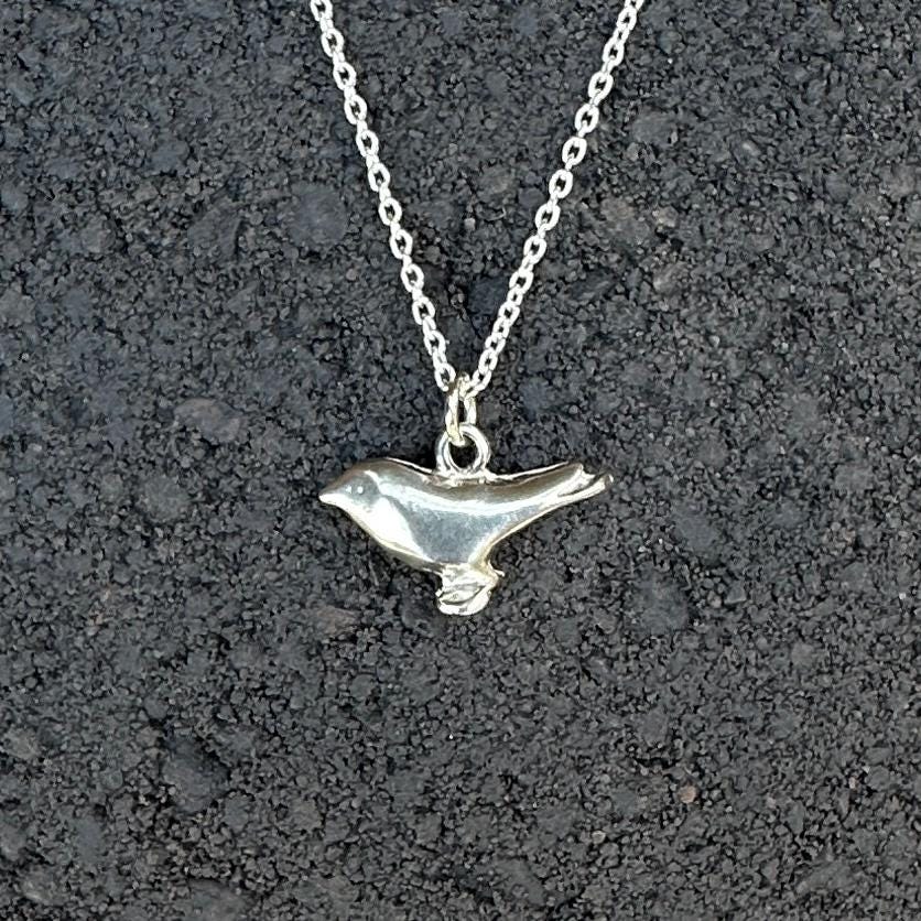 Bird Lover Gift | Sterling Silver Bird Pendant Necklace, Handmade by iNk Jewelry