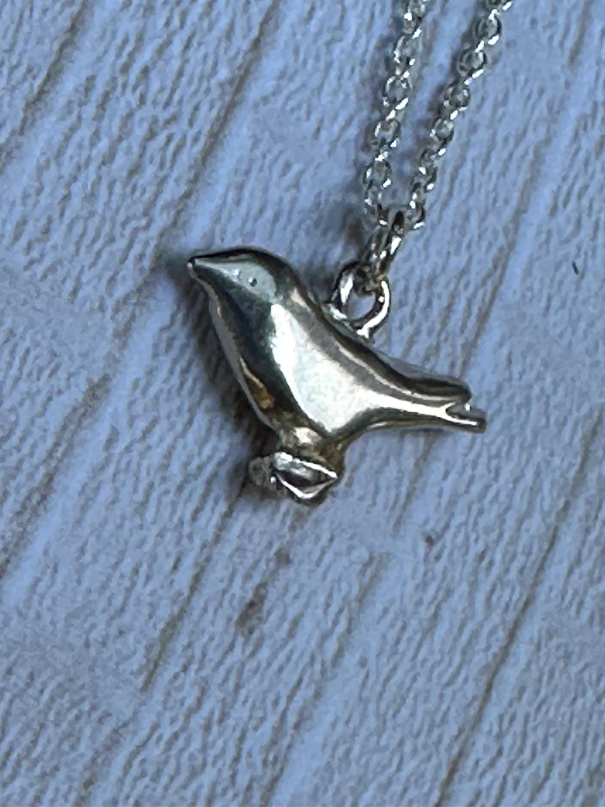 Bird Lover Gift | Sterling Silver Bird Pendant Necklace, Handmade by iNk Jewelry