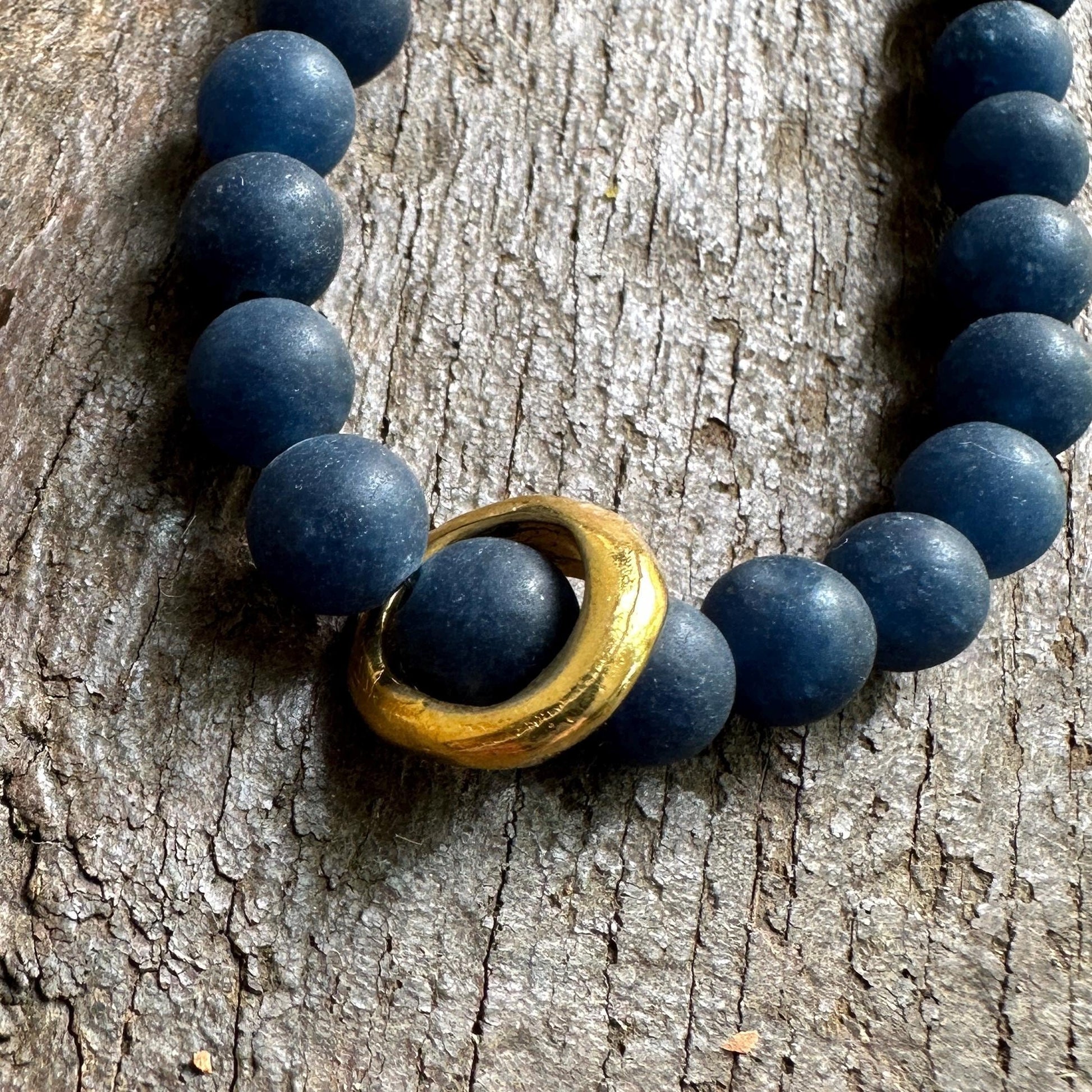 Moonstone Necklace Gift | Aqua Moonstone with Gold Ring, 16–17" Adjustable Chain, Handmade in Colorado by iNk Jewelry