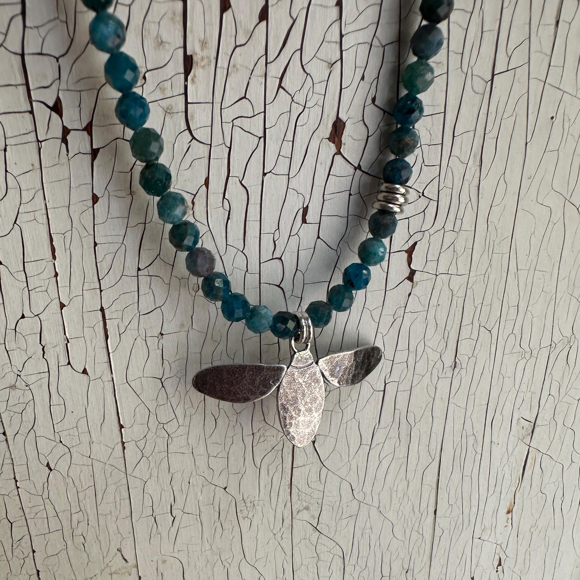 True North Sterling Compass and Raw Emerald Necklace by iNk Jewelry