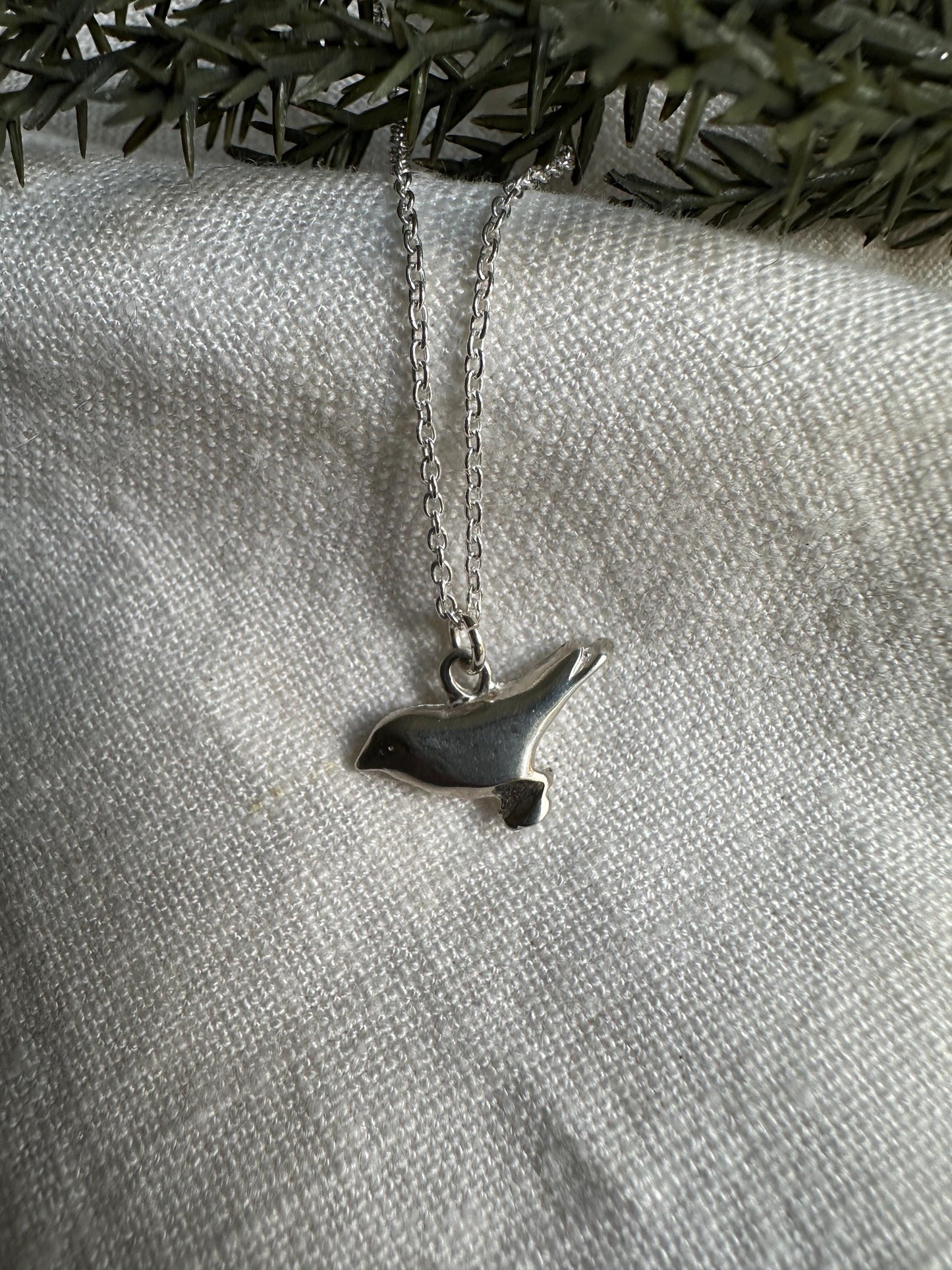 Bird Lover Gift | Sterling Silver Bird Pendant Necklace, Handmade by iNk Jewelry