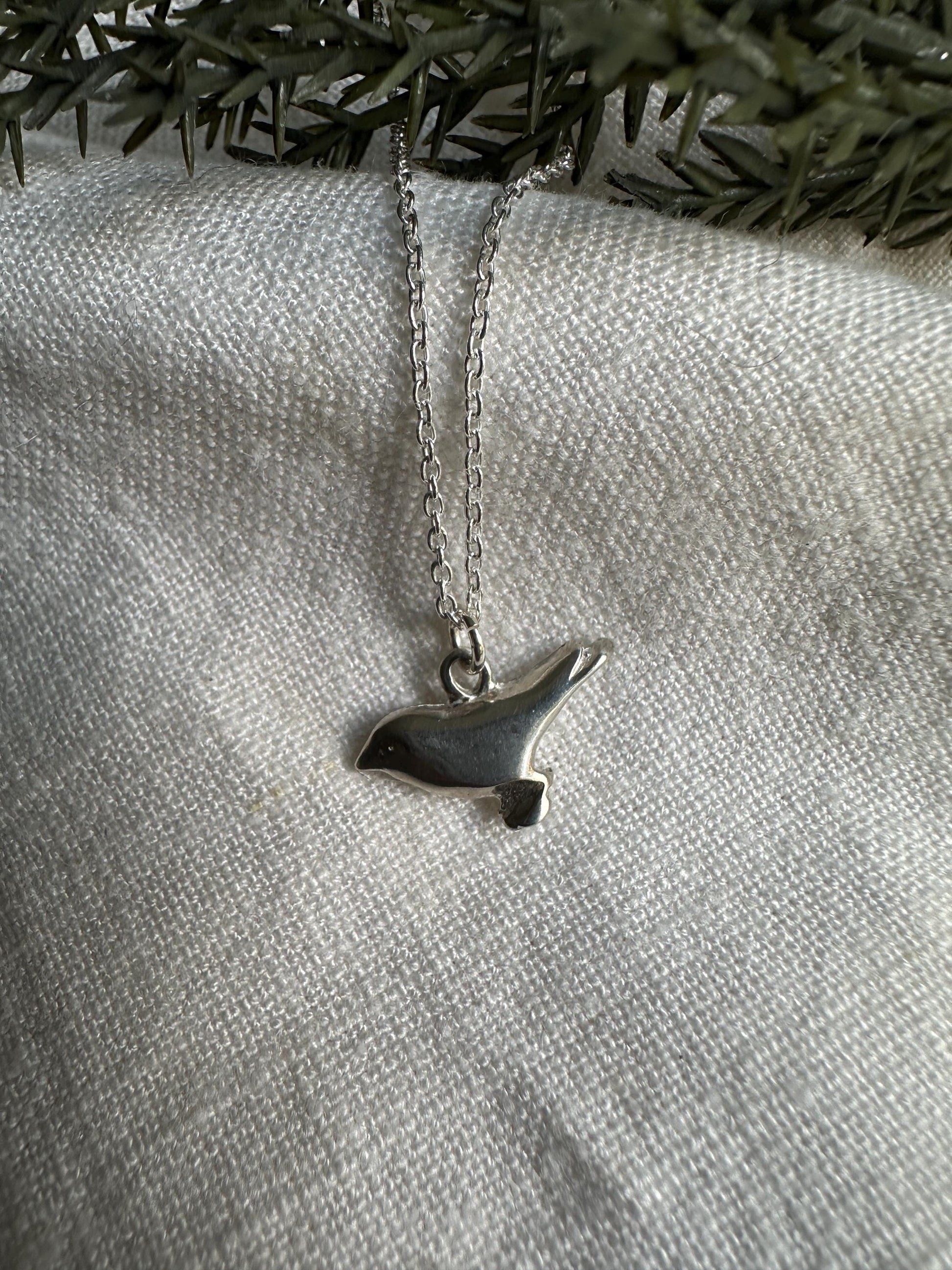 Bird Lover Gift | Sterling Silver Bird Pendant Necklace, Handmade by iNk Jewelry