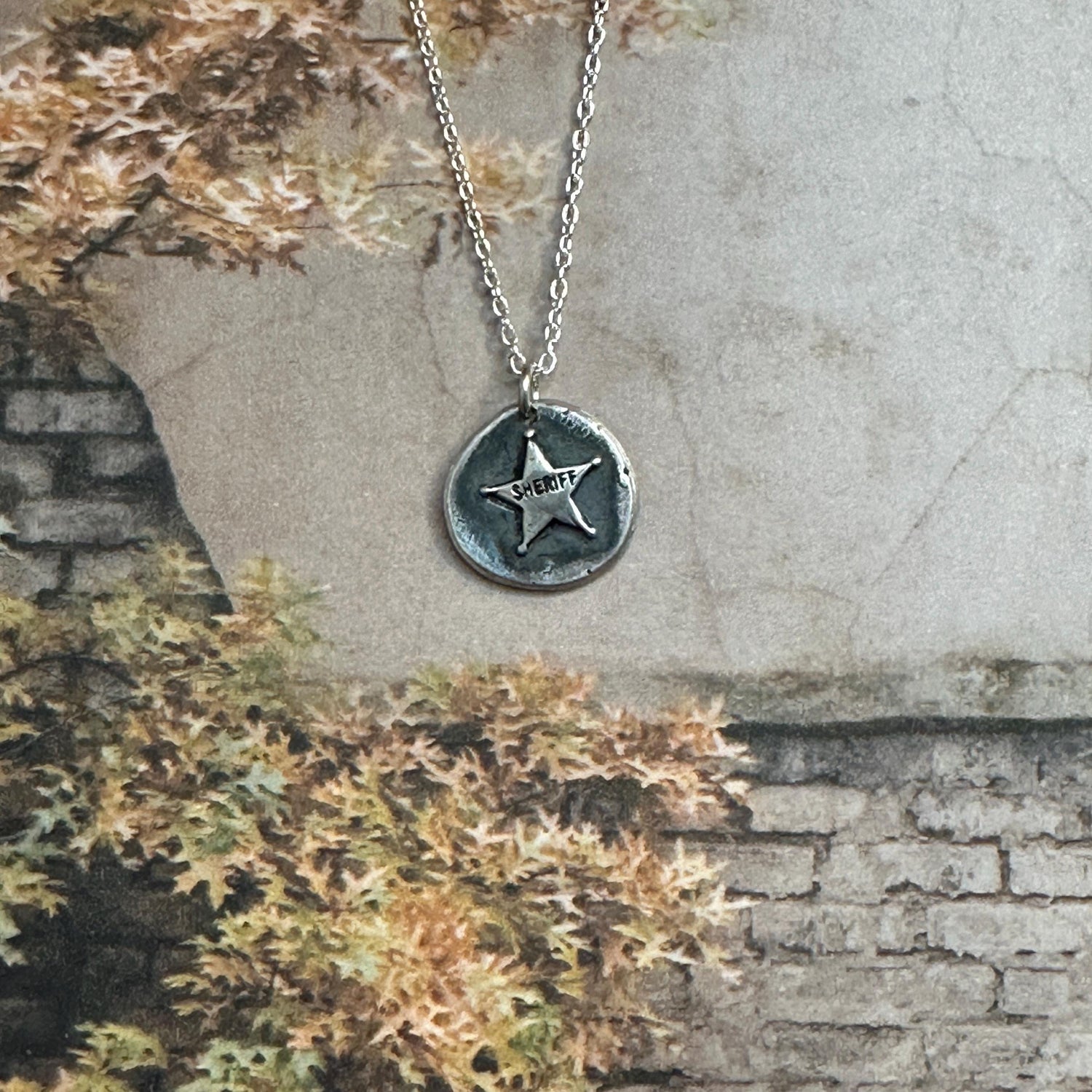 Sheriff Cutie Sterling Silver Badge Necklace by iNk Jewelry