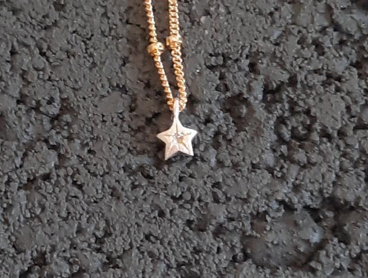 Stardust Dainty Star Diamond Necklace, Handmade by iNk Jewelry