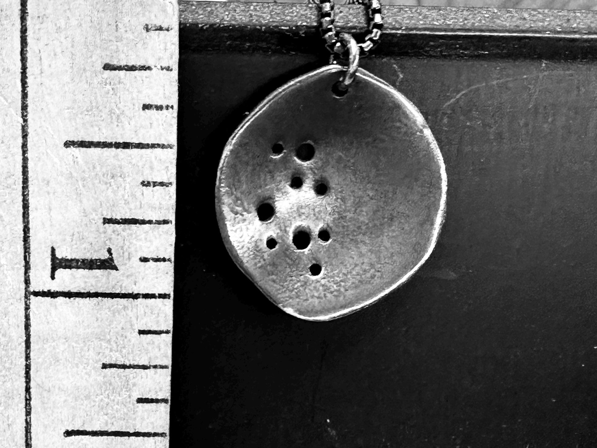 Lunar Elegance, Oxidized Sterling Silver Pendant, Celestial Jewelry, Minimalist Star Necklace, Handmade Artisan Jewelry by iNk