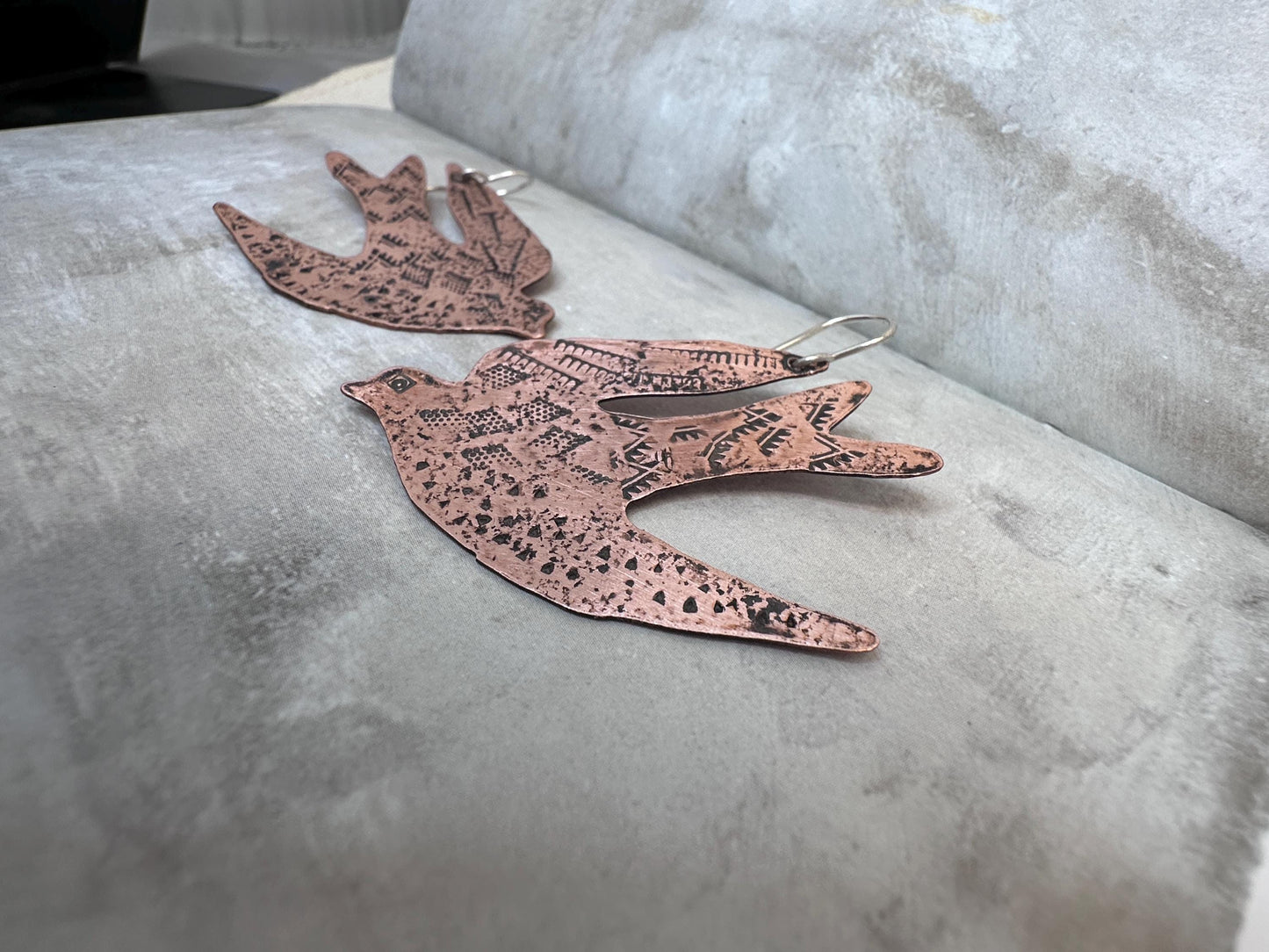 Soaring Swallow Sterling Silver Earrings by iNk Jewelry