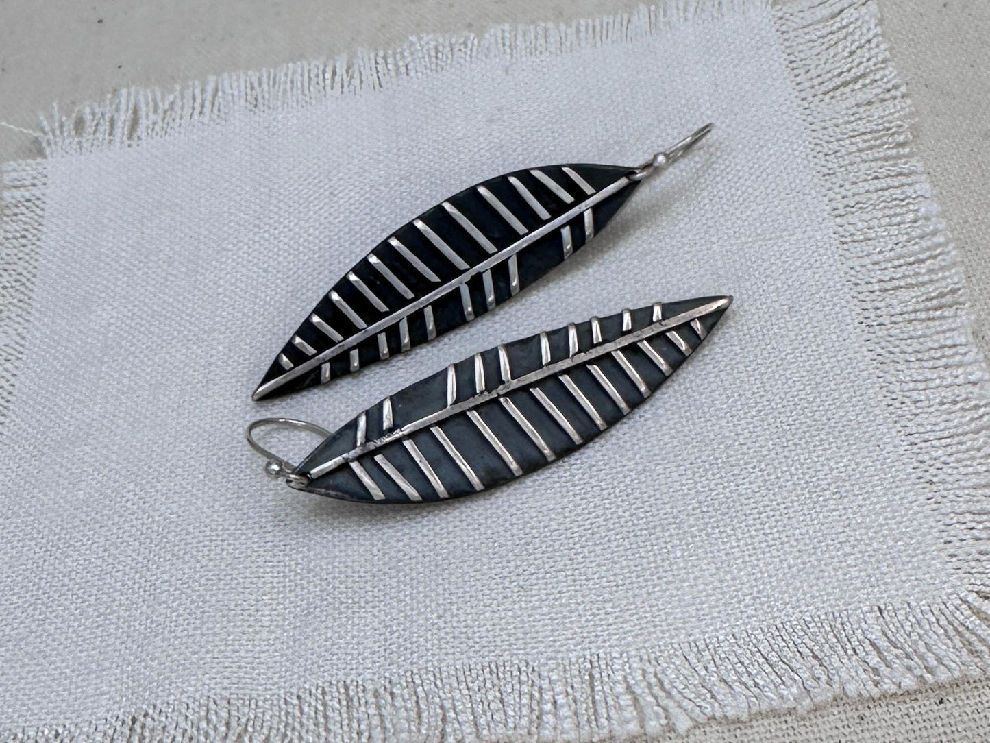 Dainty Sterling Silver Tiny Lisbeth Earrings – Textured Drop Dangle by iNk Jewelry