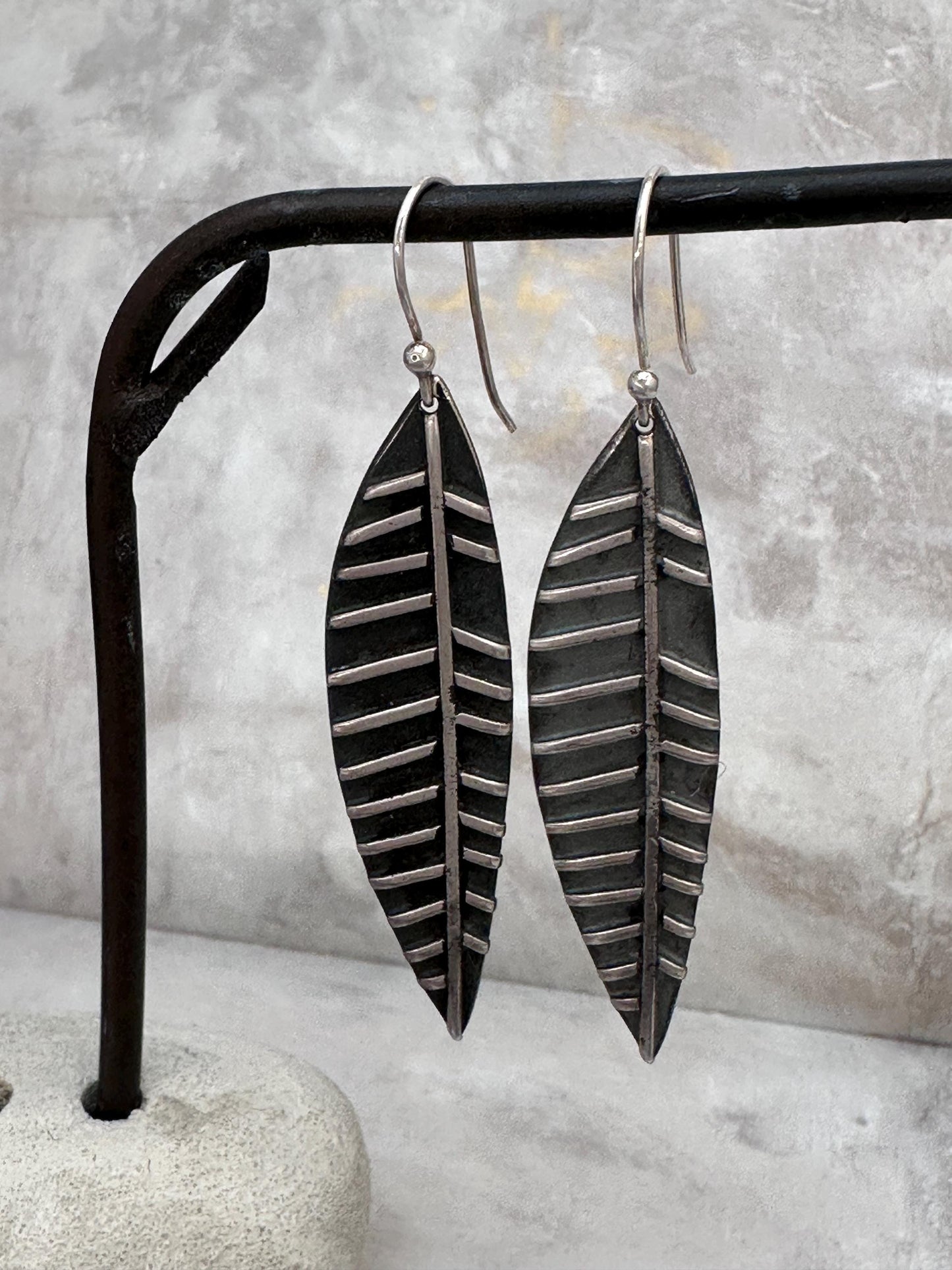 Dainty Sterling Silver Tiny Lisbeth Earrings – Textured Drop Dangle by iNk Jewelry