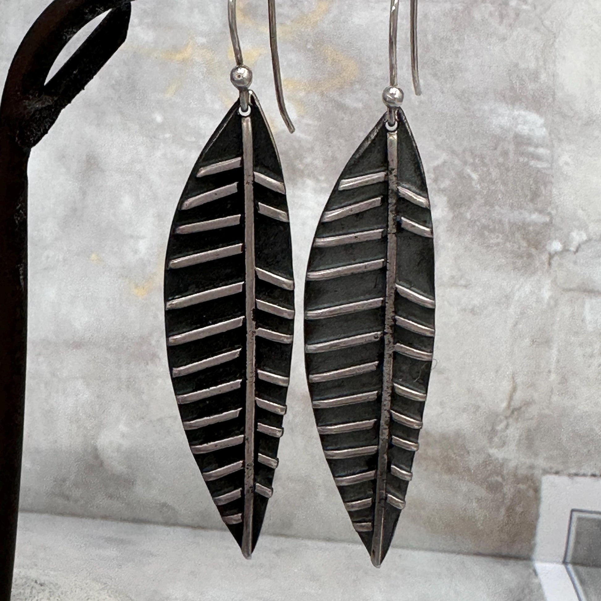Dainty Sterling Silver Tiny Lisbeth Earrings – Textured Drop Dangle by iNk Jewelry