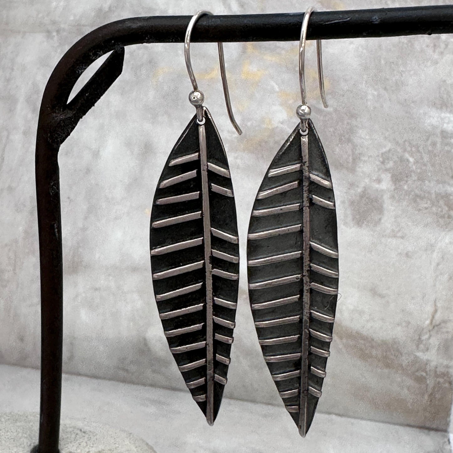 Dainty Sterling Silver Tiny Lisbeth Earrings – Textured Drop Dangle by iNk Jewelry