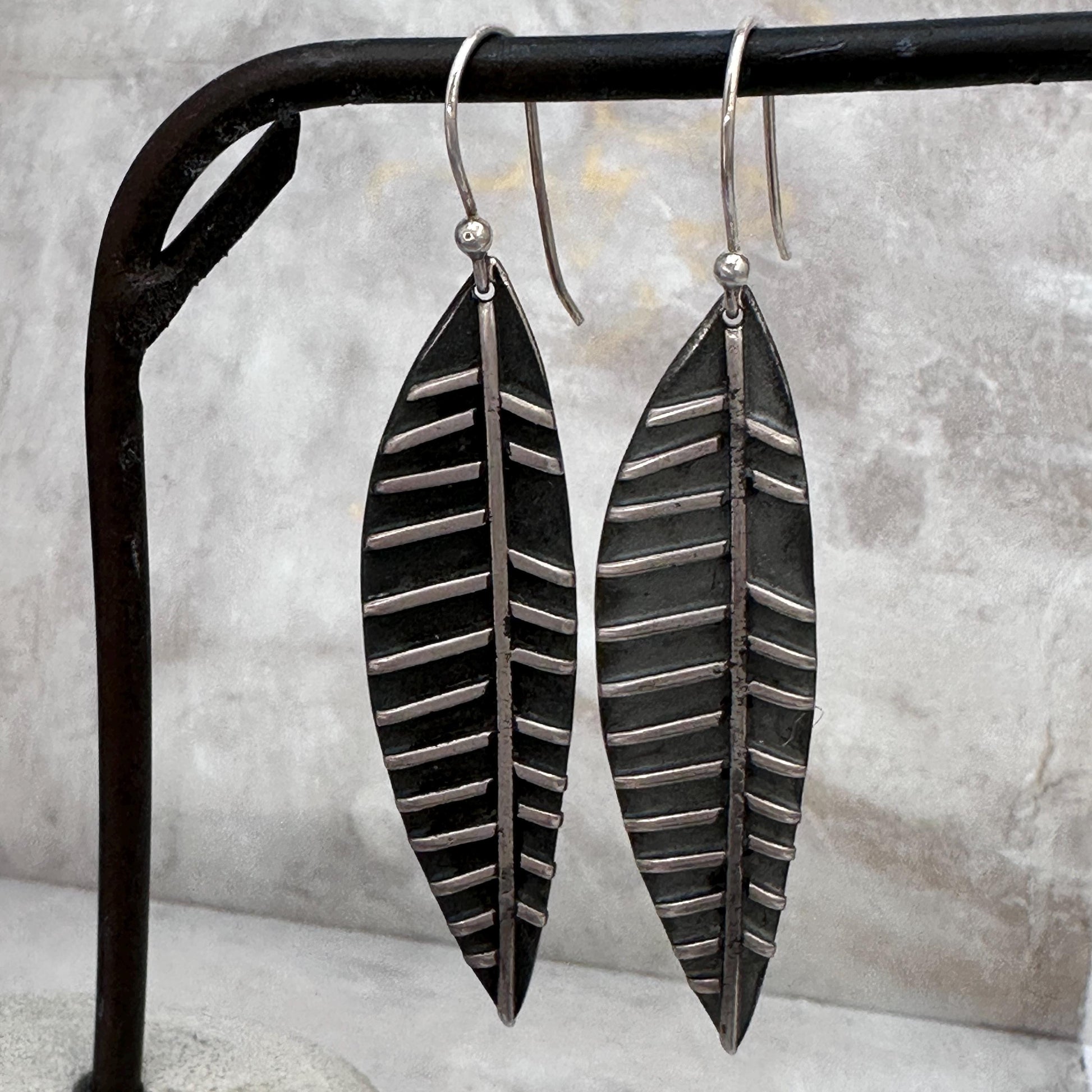 Dainty Sterling Silver Tiny Lisbeth Earrings – Textured Drop Dangle by iNk Jewelry