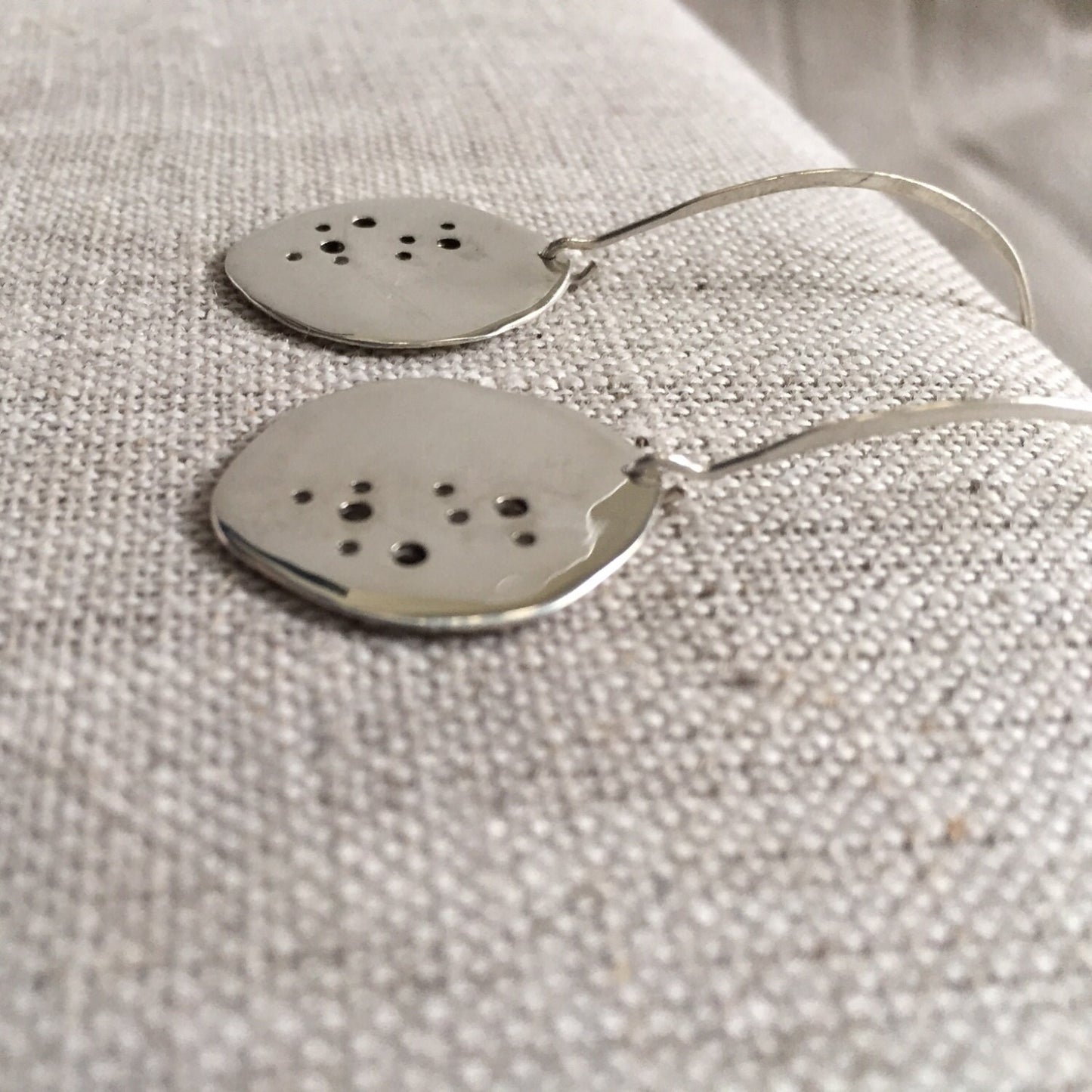 Lunar Elegance: Handcrafted Silver Moon Earrings by iNk Jewelry