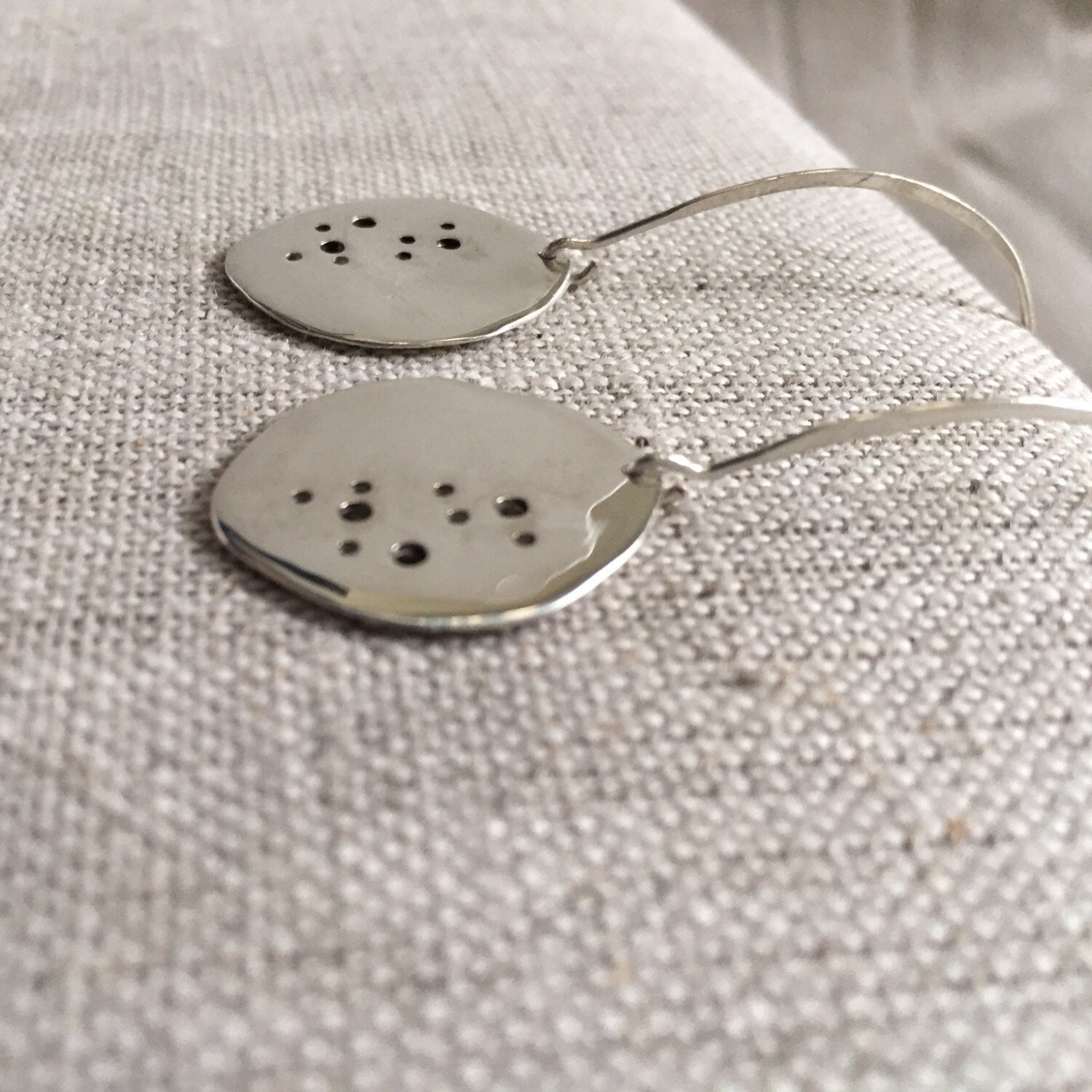Lunar Elegance: Handcrafted Silver Moon Earrings by iNk Jewelry