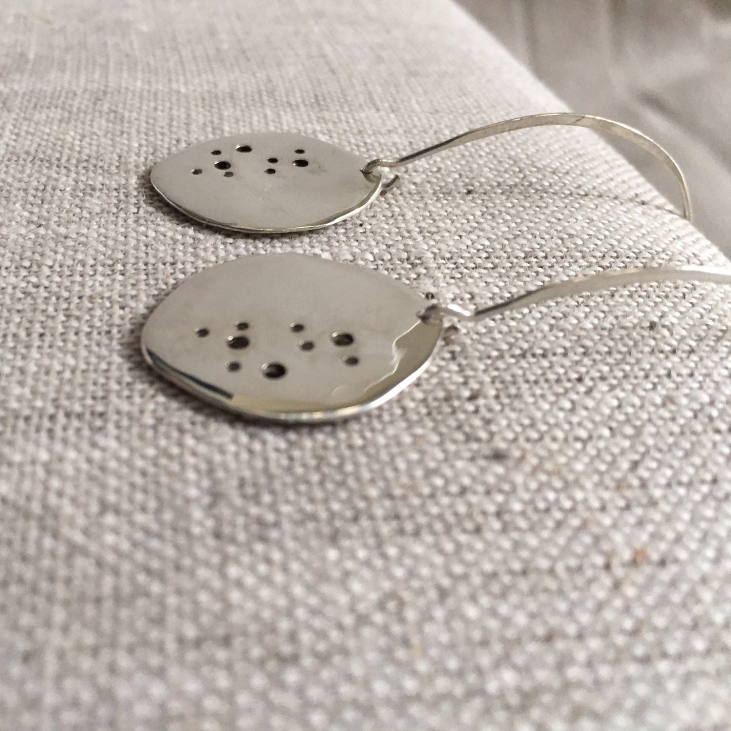 Lunar Elegance: Handcrafted Silver Moon Earrings by iNk Jewelry