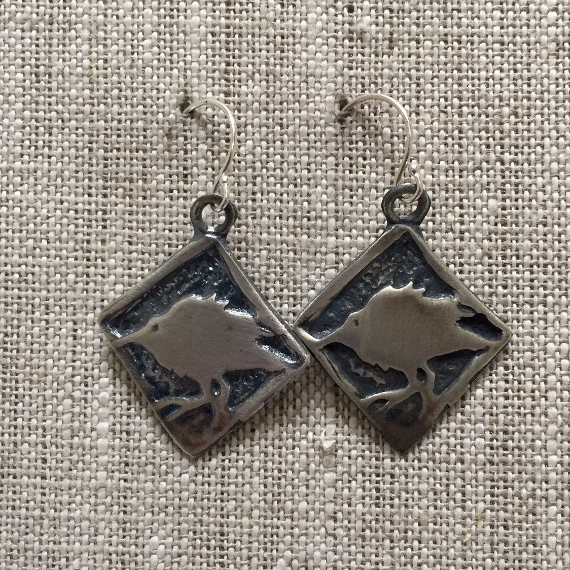 Tiny Crow Earrings for Bird Lovers - Sterling Silver by iNk Jewelry