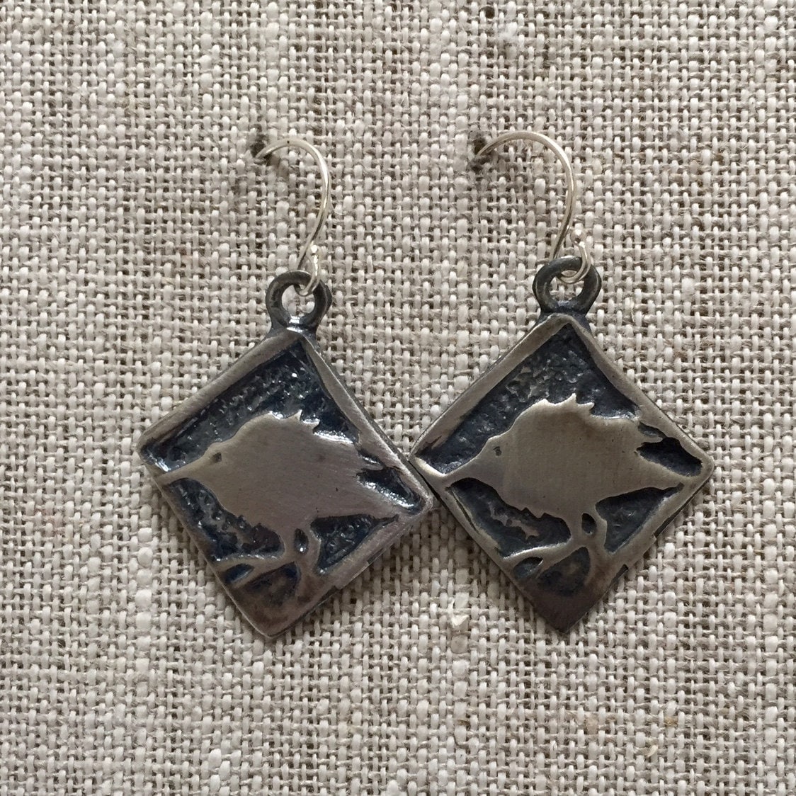 Baby Crow Bird Sterling Silver Earrings by iNk Jewelry