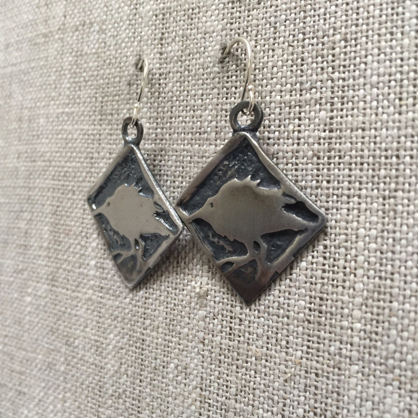 Baby Crow Earrings for Bird Lovers - Sterling Silver by iNk Jewelry