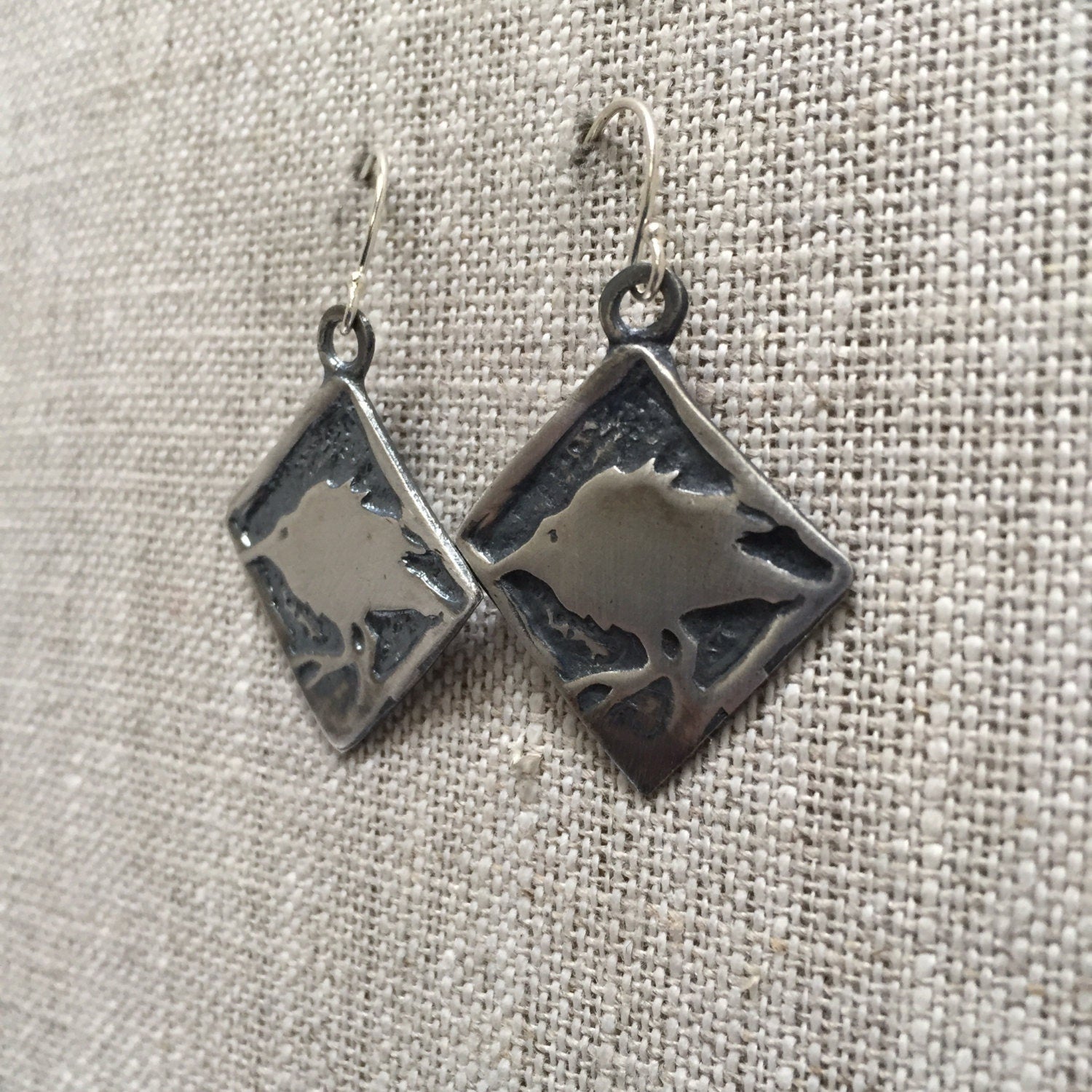 Baby Crow Earrings for Bird Lovers - Sterling Silver by iNk Jewelry