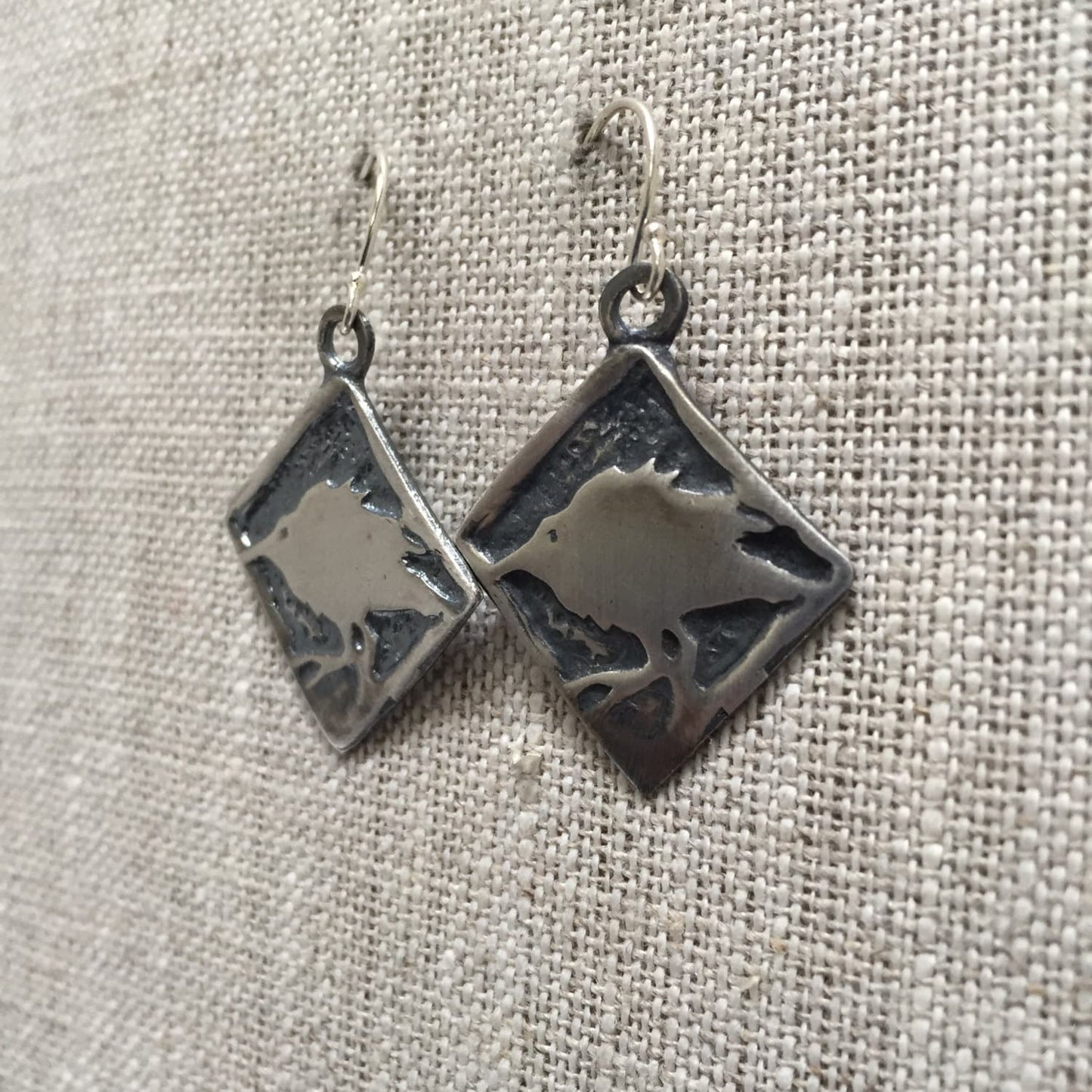 Baby Crow Bird Sterling Silver Earrings by iNk Jewelry