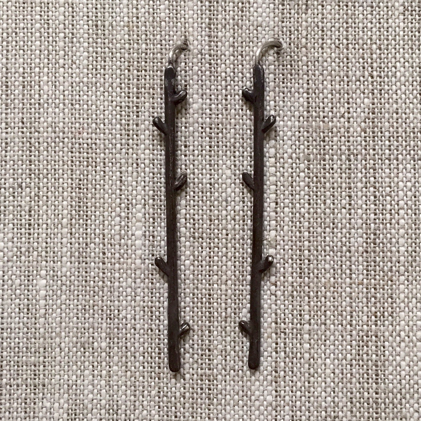 Twig Solid Sterling Silver Earrings by iNk Jewelry