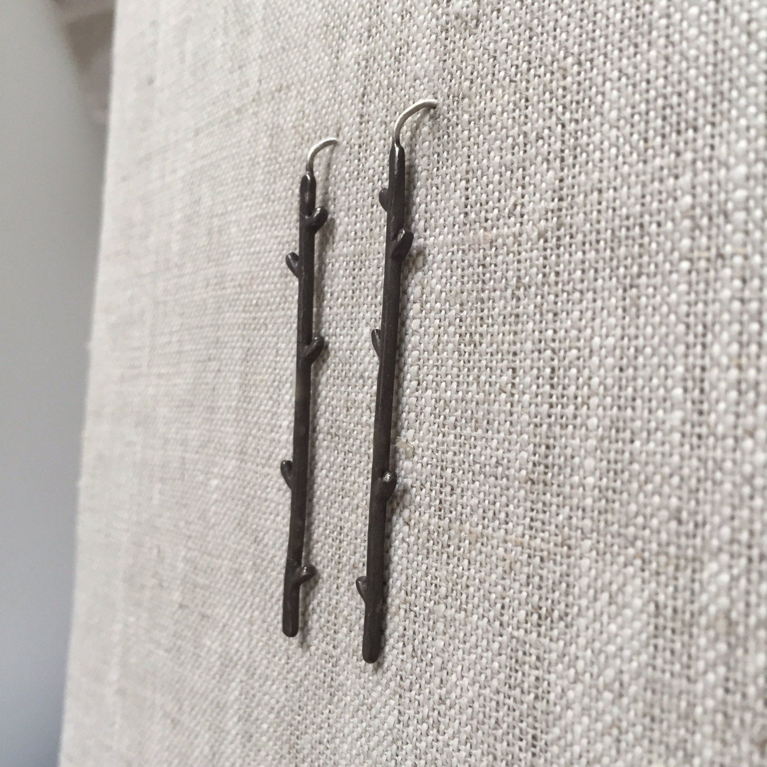 Twig Solid Sterling Silver Earrings by iNk Jewelry