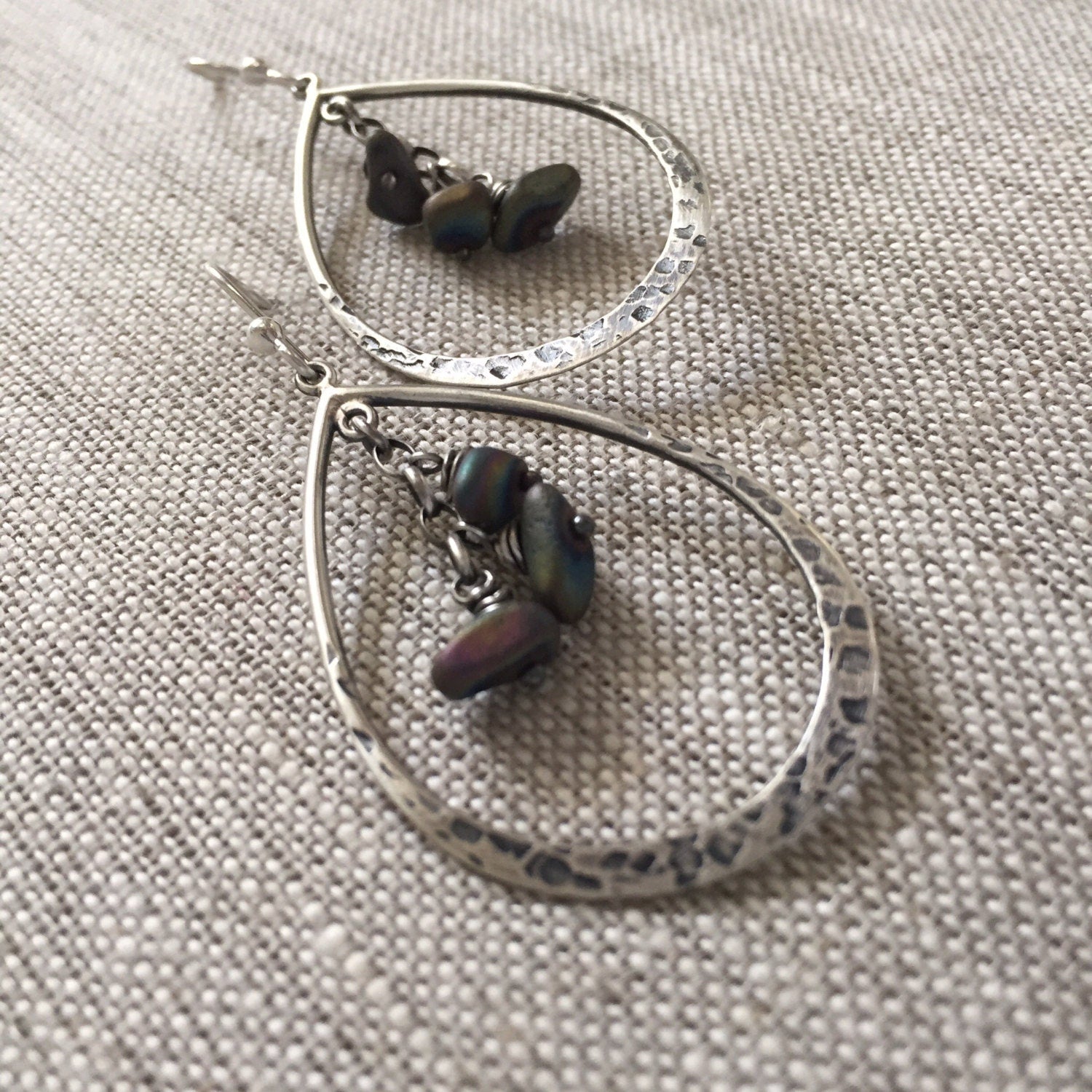 Lisbeth Sterling Silver Teardrop Earring with Gemstone Drops