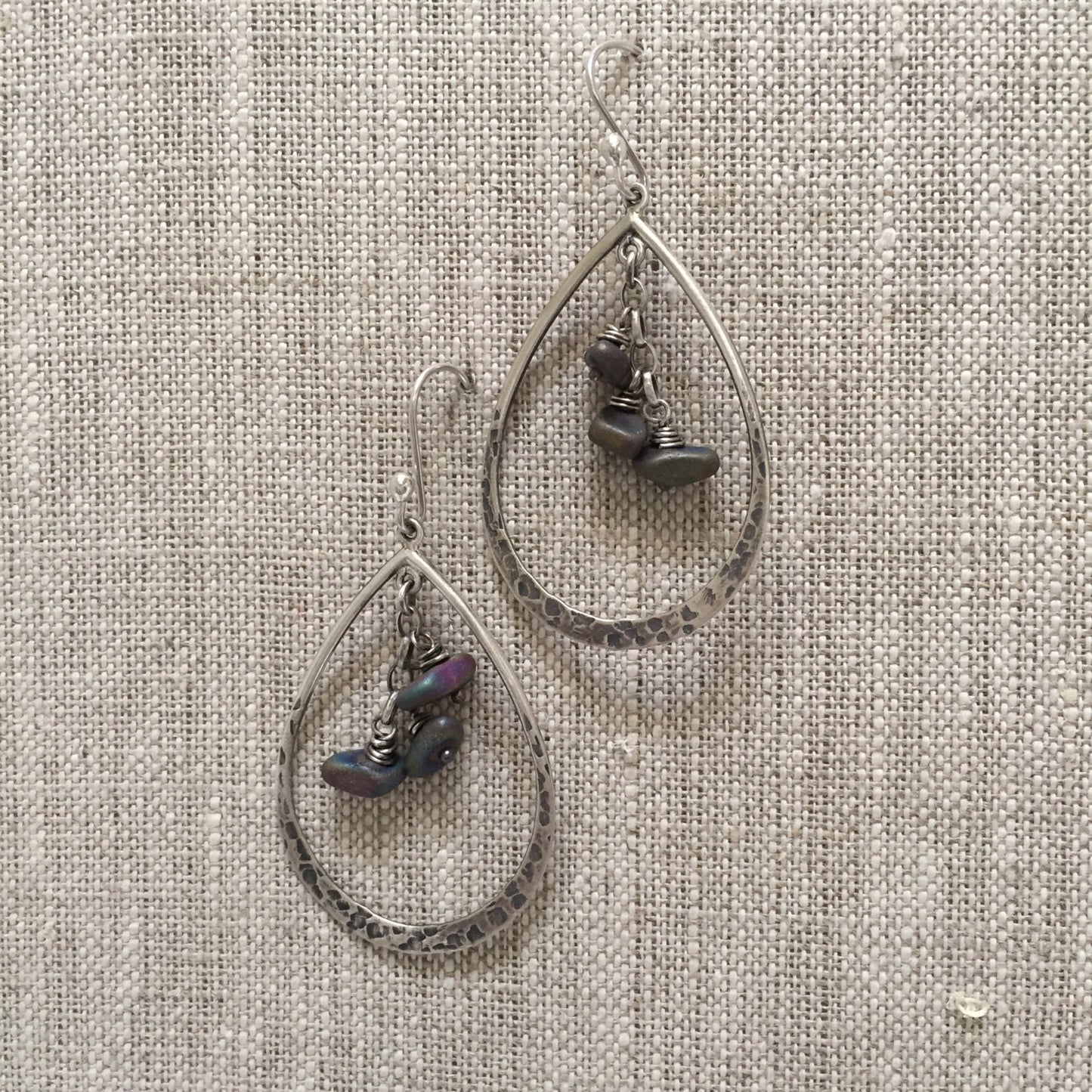 Lisbeth Sterling Silver Teardrop Earring with Gemstone Drops