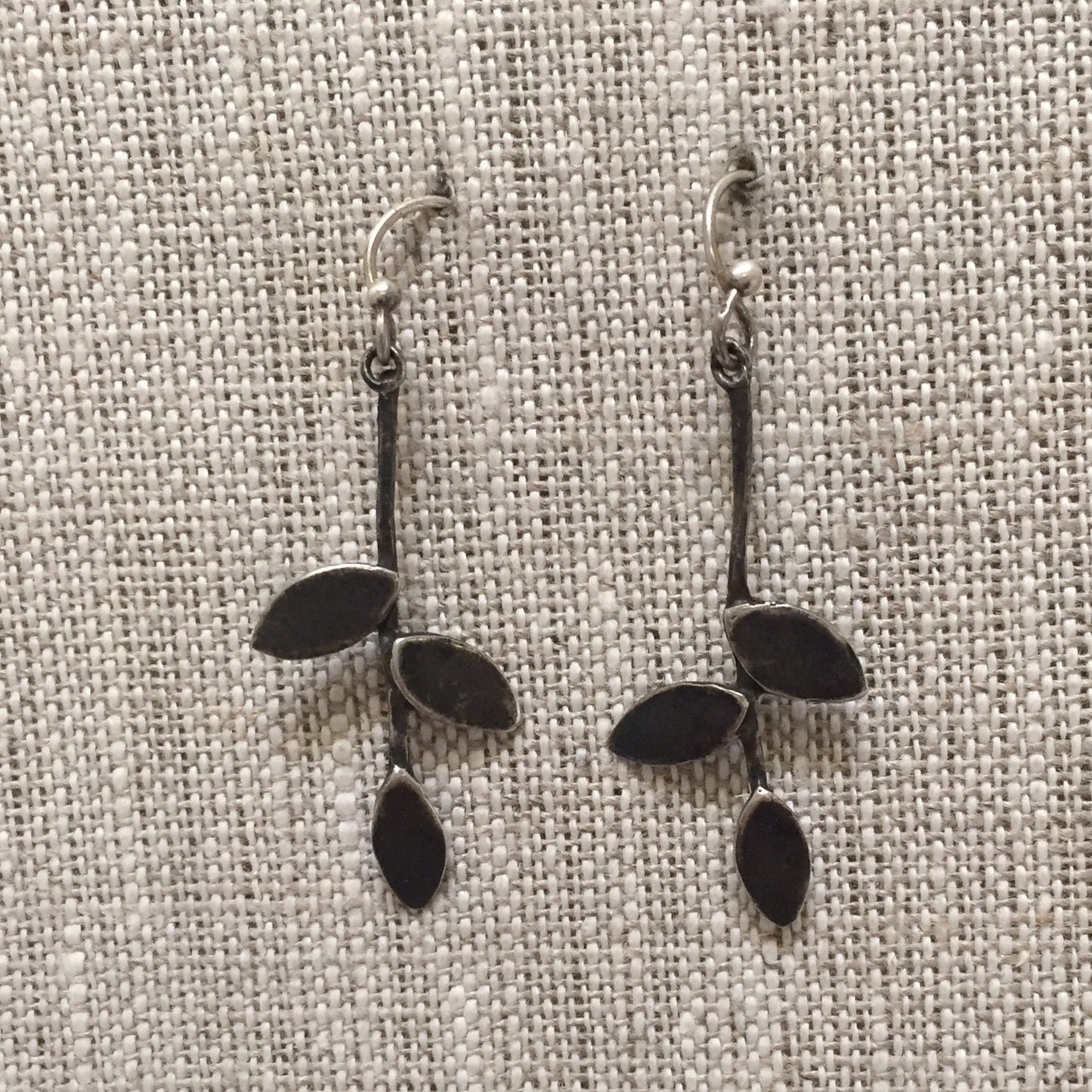 Trees Shadow Sterling Silver Black Earrings by iNk Jewelry