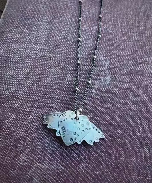 Winged Heart Sterling Silver Necklace by iNk Jewelry